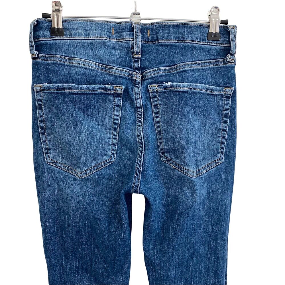 Free People 27 Skinny Jeans Distressed Medium Blue Denim Holes Stretch - Picture 7 of 10